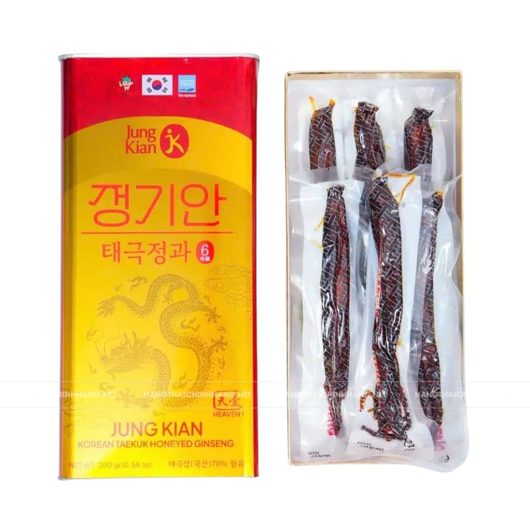 Thiên Sâm Tẩm Mật Ong Jung Kian Cao Cấp Hàn Quốc 300g (6 củ)
