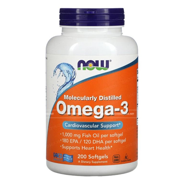 Viên uống dầu cá Omega 3 NOW của Mỹ 1000mg 200 viên