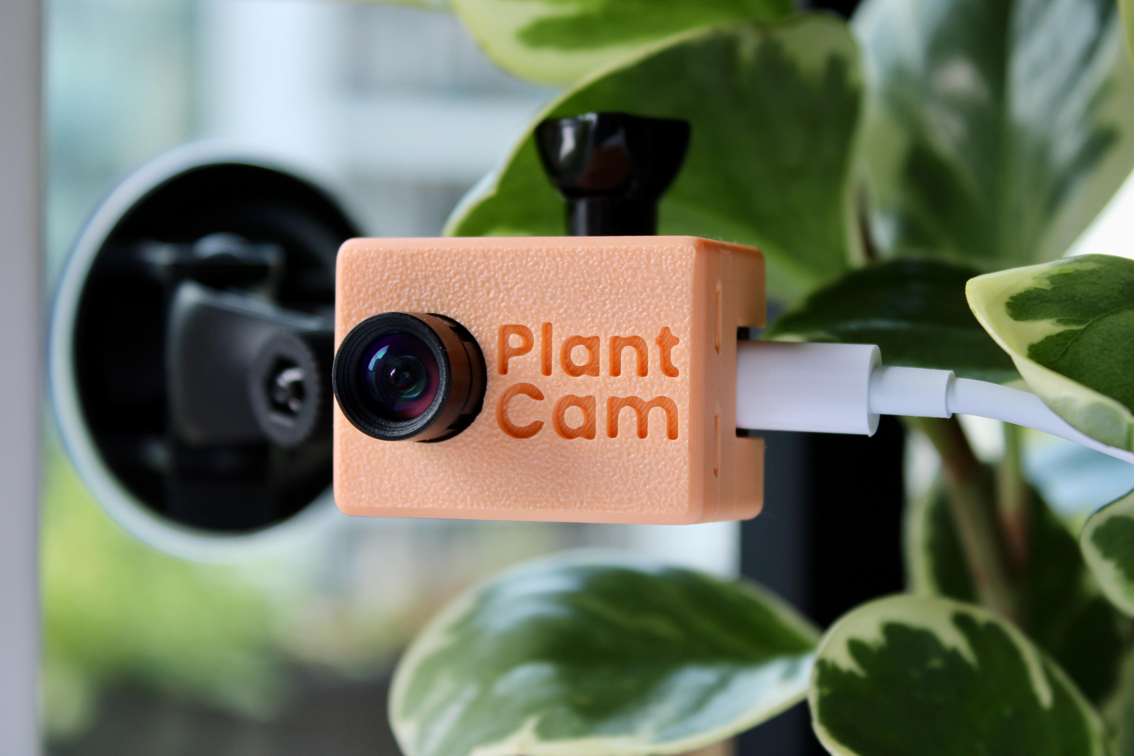PlantCam Timelapse Camera for Houseplants in Orange - Side View
