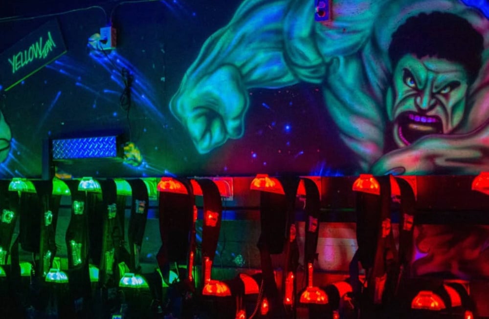 Kids playing laser tag at Planet Laser Oakville.