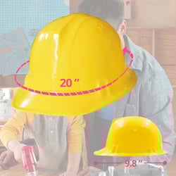 12Pcs Construction Party Hats, Yellow Plastic Hard Hats for Kids
