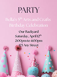 The Pink Party Hats Party Invitation.