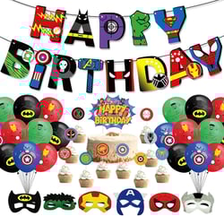 Superhero Themed Birthday Party Decorations Kit