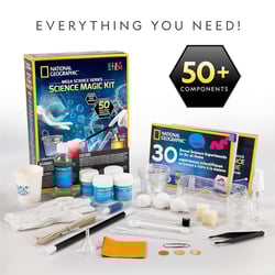 NATIONAL GEOGRAPHIC Science Magic Kit – Science Kit for Kids with 50 Unique Experiments and Magic Tricks