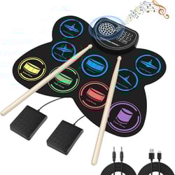 Electronic Drum Set, Marrilley 9 Drum Practice Pad with Headphone Jack