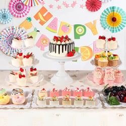 7 Pcs Dessert Table Stand Set 2 Pcs 3-Tier Plastic Cupcake Stands 1 Pc Metal White Cake Stand