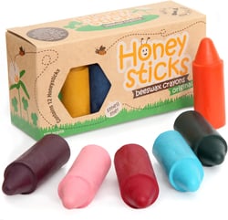 Honeysticks 100% Pure Beeswax Crayons Natural, Safe for Toddlers, Kids and Children