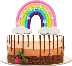 Personalized Rainbow Unicorn Cake Topper Butterflies Deco for Rainbow Unicorn Birthday