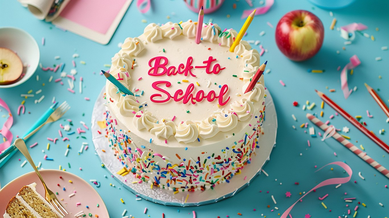 A birthday cake with the Back to School inscription on it