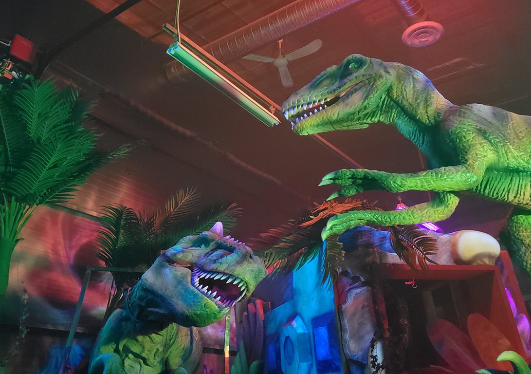 Laser tag arena at Prairie Jurassic Saskatoon.