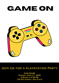 The Gaming Controller Party Invitation.