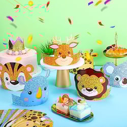 24 Pcs Animal Birthday Party Hats Animal Headbands Jungle Safari