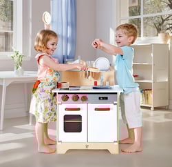 Fully Equipped Wooden Pretend Play Kitchen Set