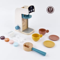 Kids Wooden Toys Coffee Maker Toy Espresso Machine Playset