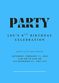 The Party Logo Party Invitation (Blue).