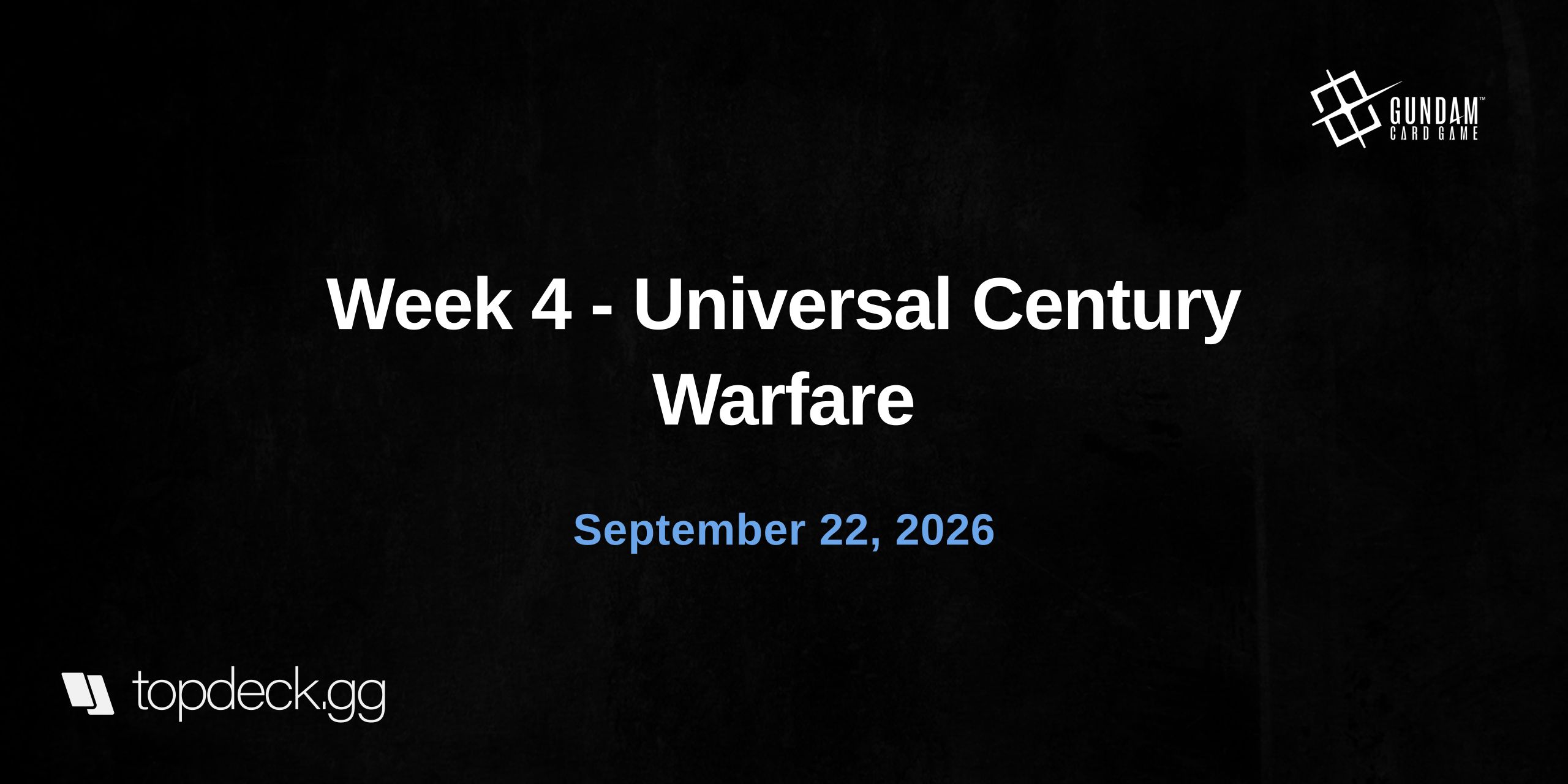Week 4 - Universal Century Warfare