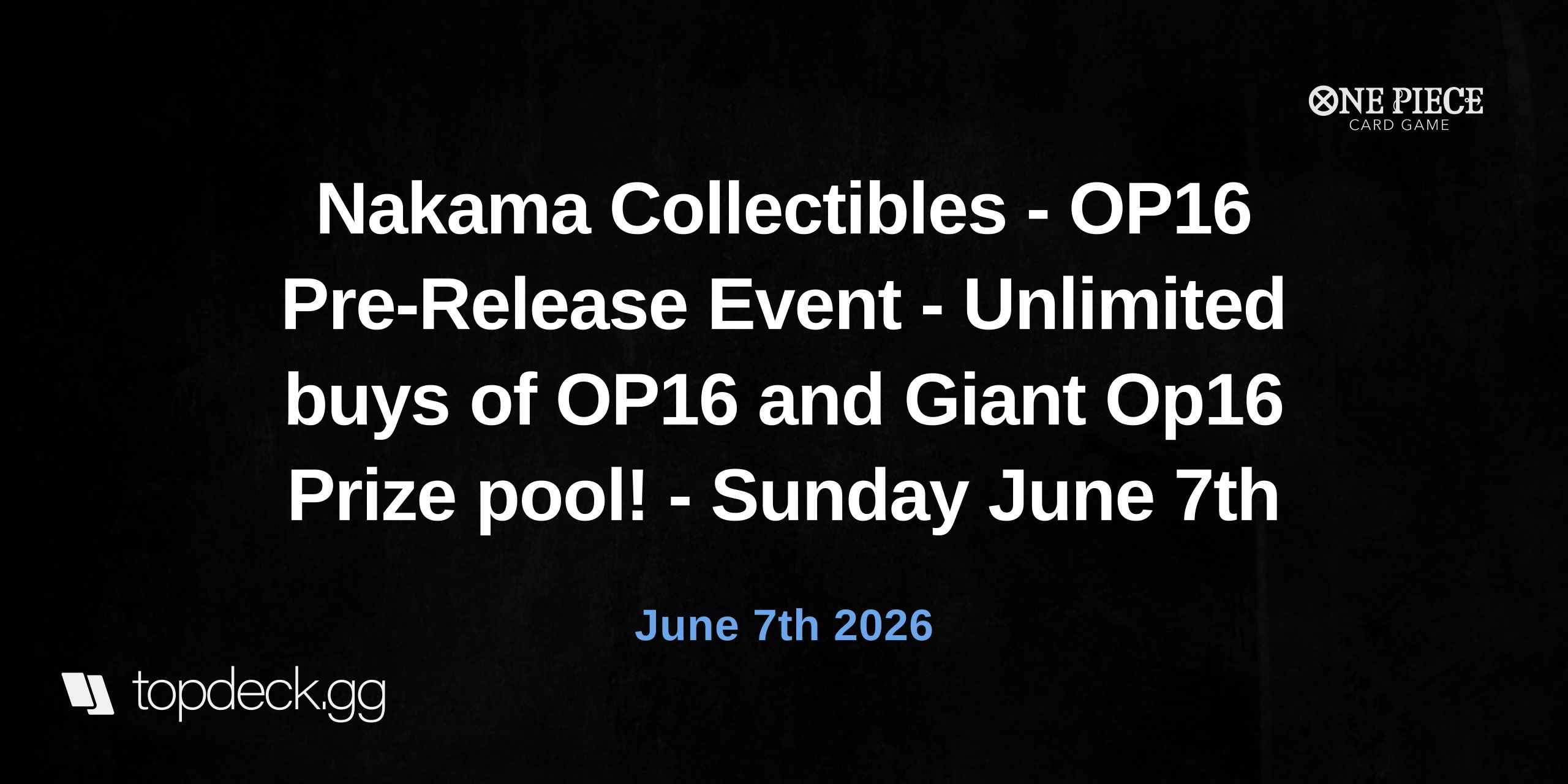 POD A - SUNDAY OP16 Pre-Release Event -