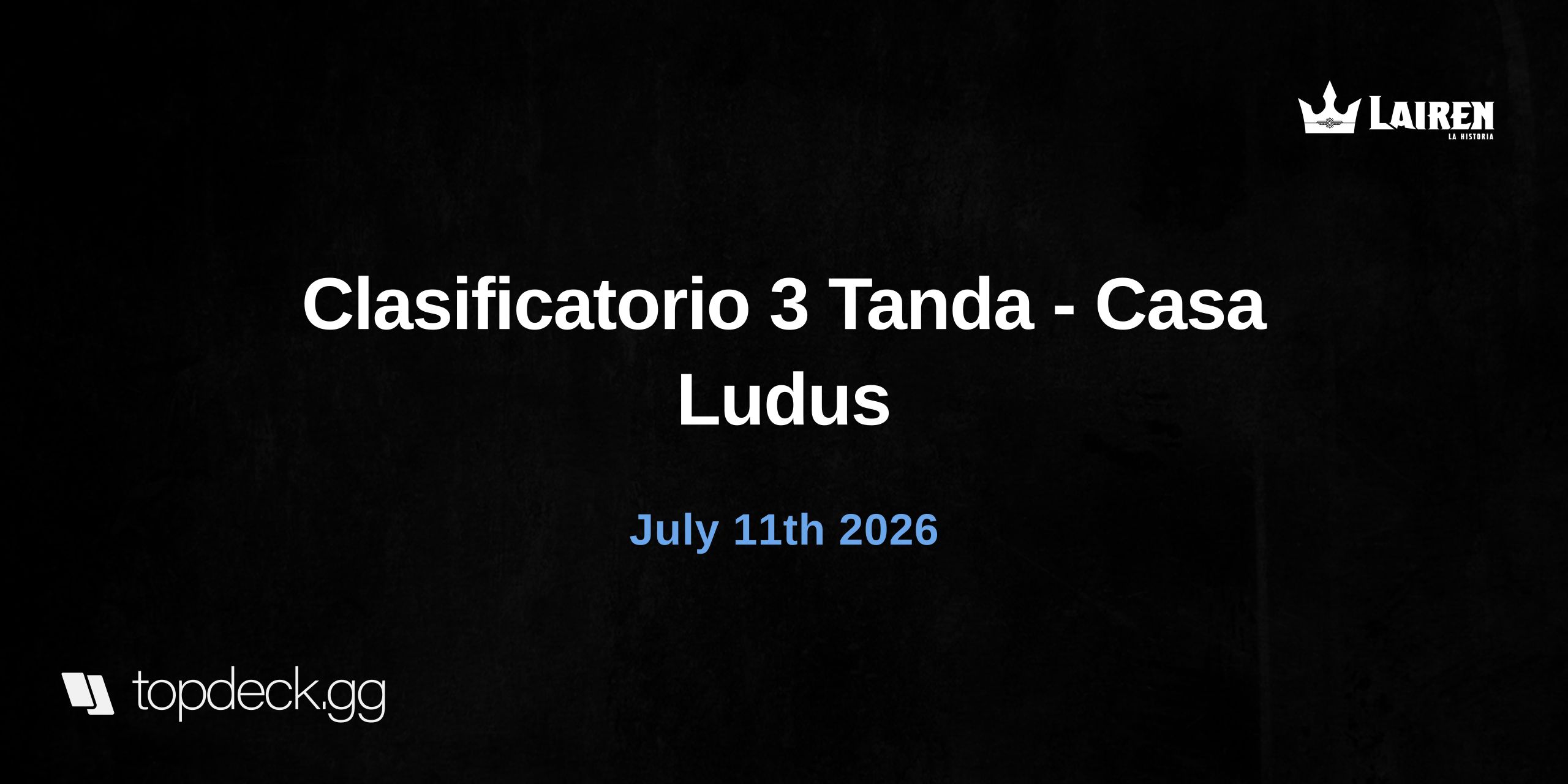 Clasificatorio 3 Tanda - Casa Ludus