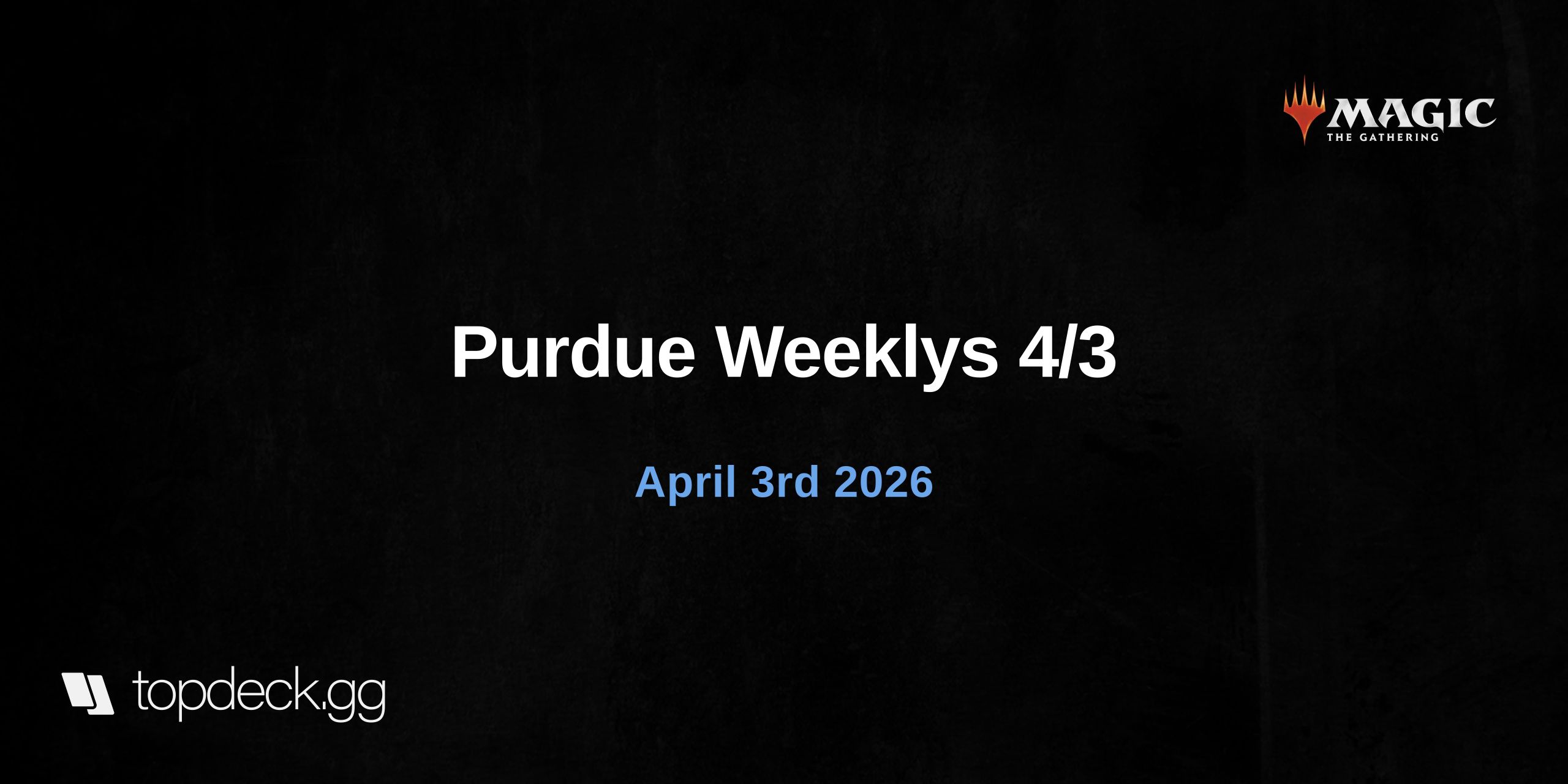 Purdue Weeklys 4/3
