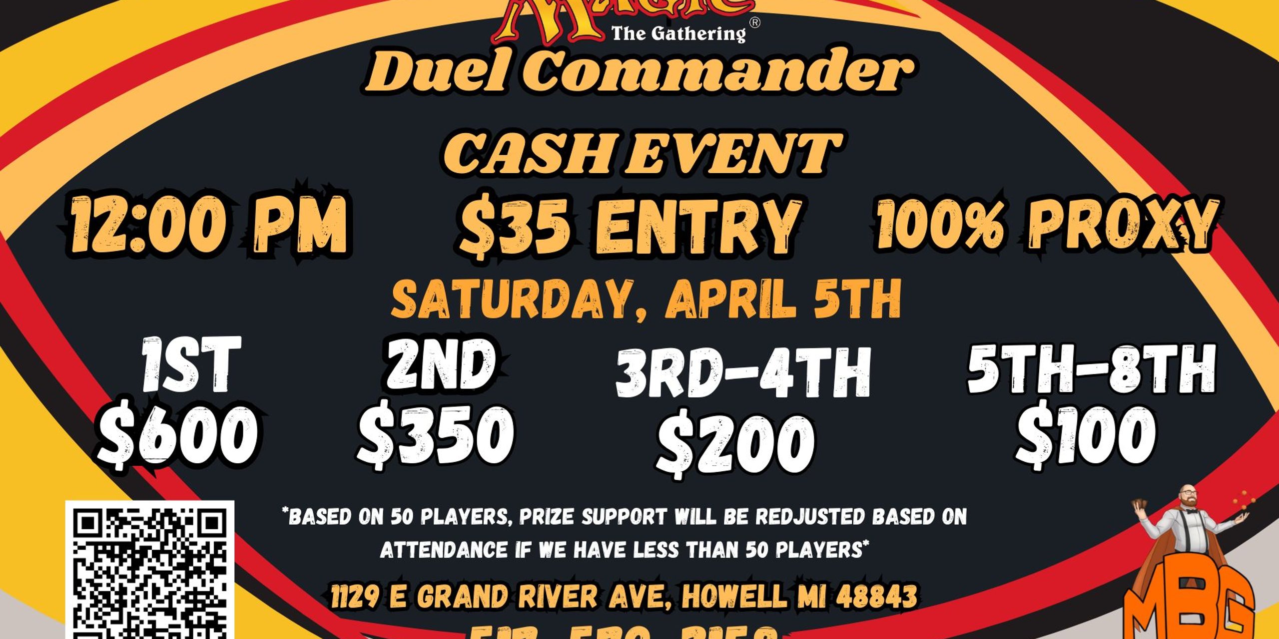 MBG  April 5th Duel Commander Cash Event