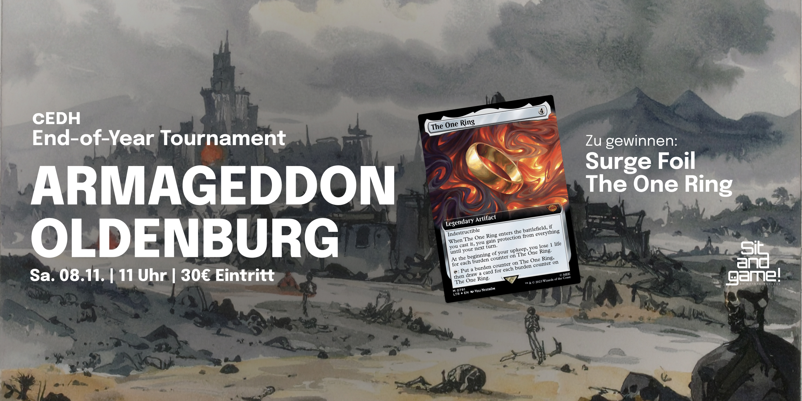 Armageddon Oldenburg 08.11.25 - cEDH @ Sit&Game End of Year-Turnier mit Top 10/Top 16 Cut 