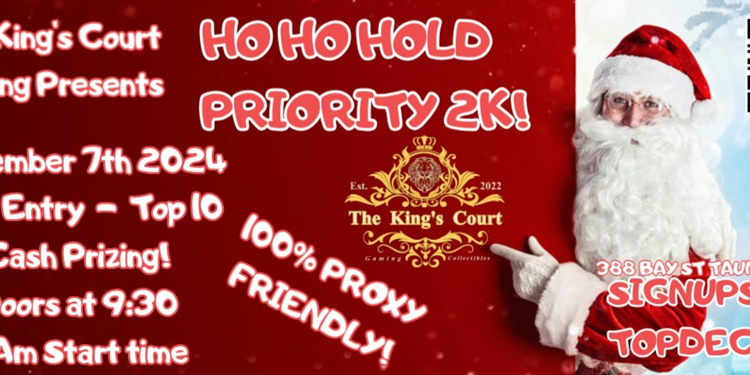 DECEMBER HO HO HOLD PRIORITY 2K!
