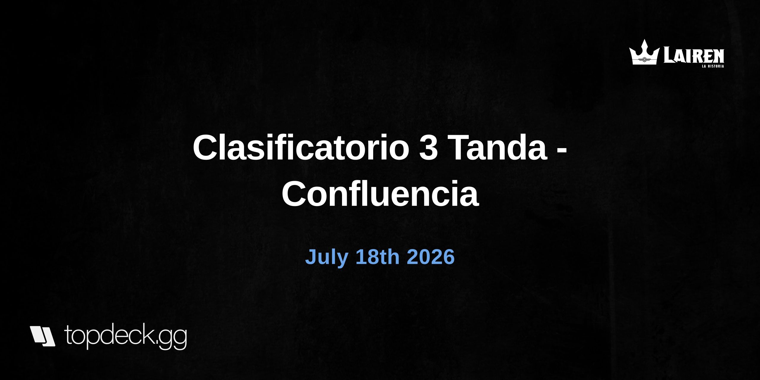 Clasificatorio 3 Tanda - Confluencia