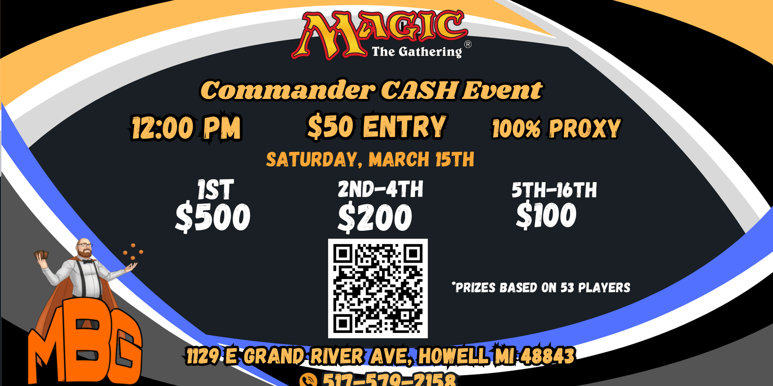 MBG March 15th Commander Cash Event