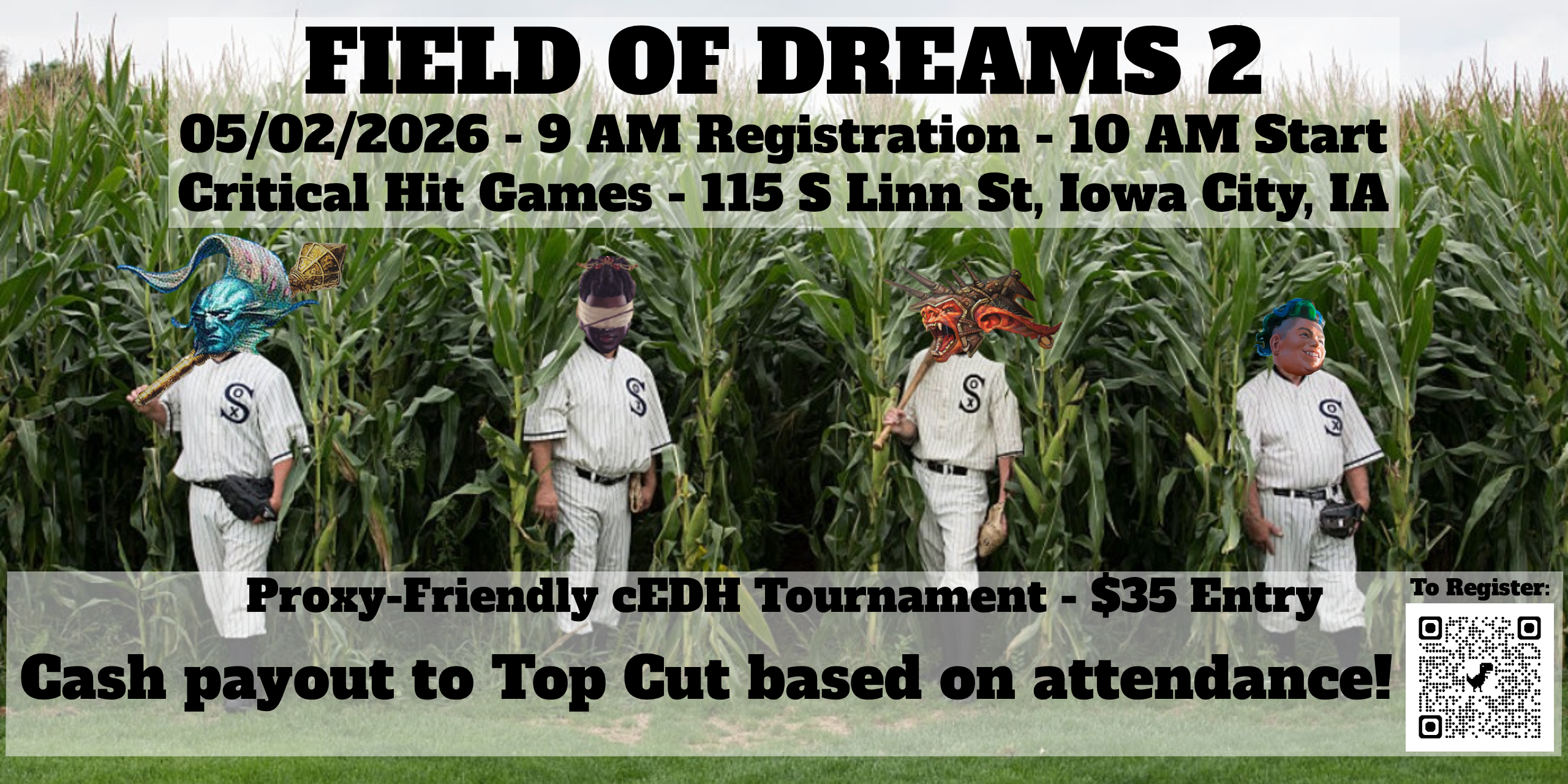 Field of Dreams 2 - Cash Payout to Top Cut