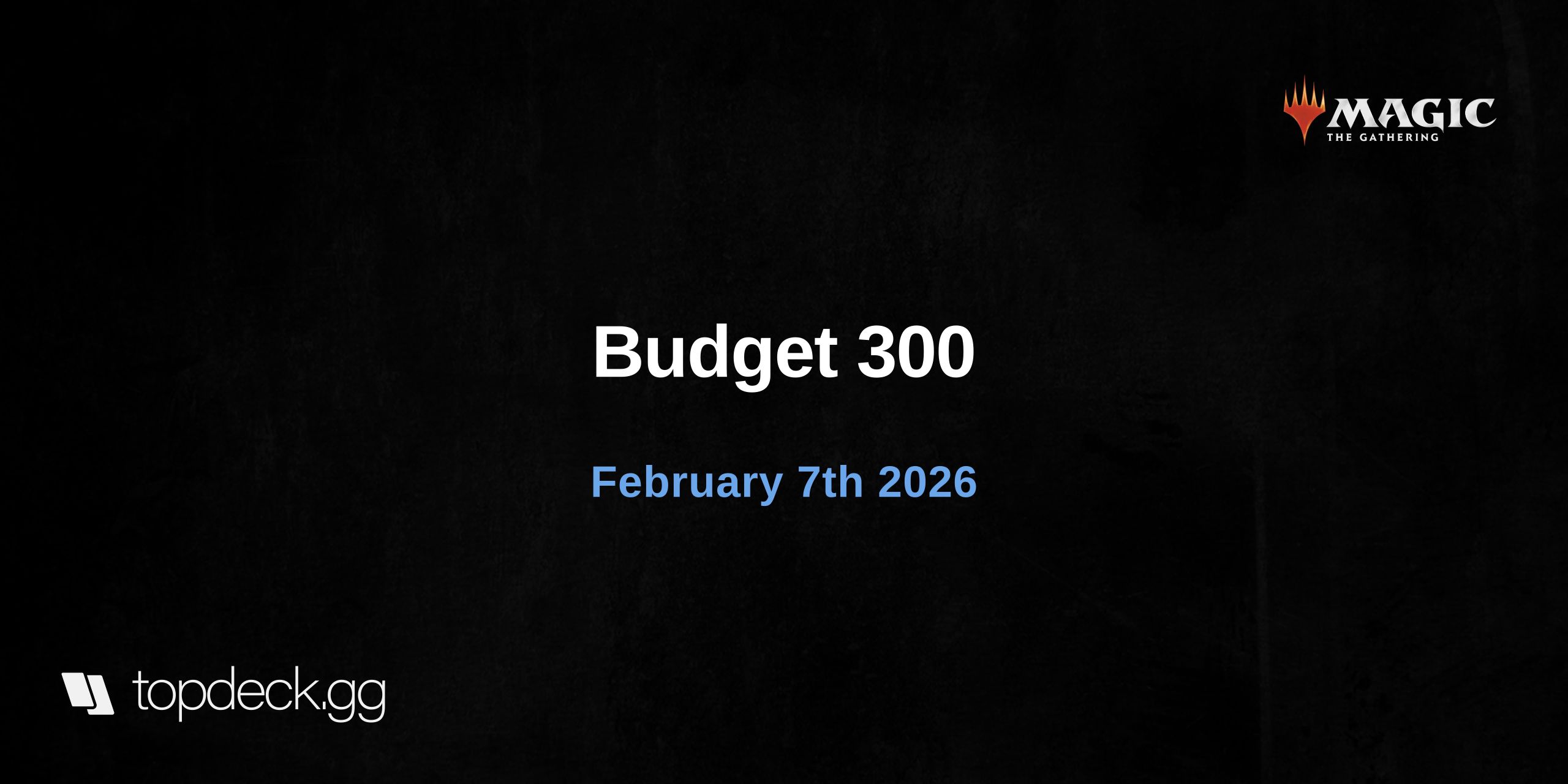 Budget 300 