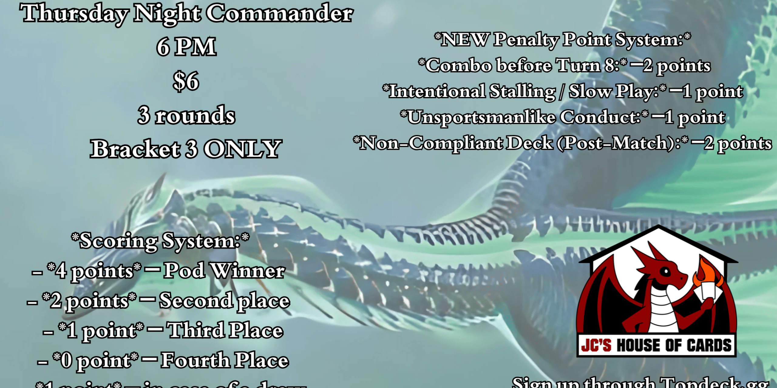 JC's House of Cards Thursday Night Commander