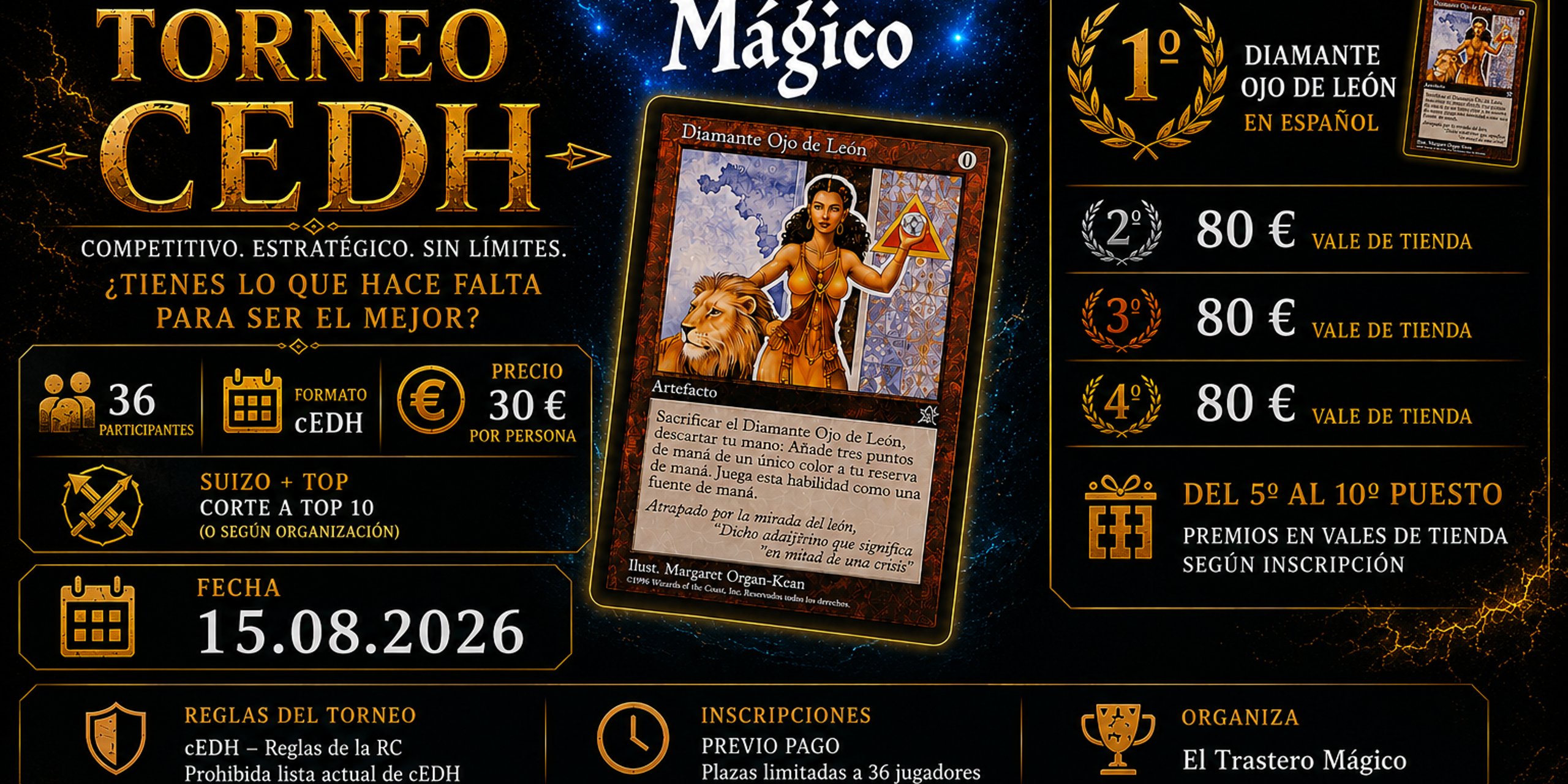 A león regalado no le mires el ojo. Cuarto torneo de cEDH en El Trastero Mágico. cEDH Canarias