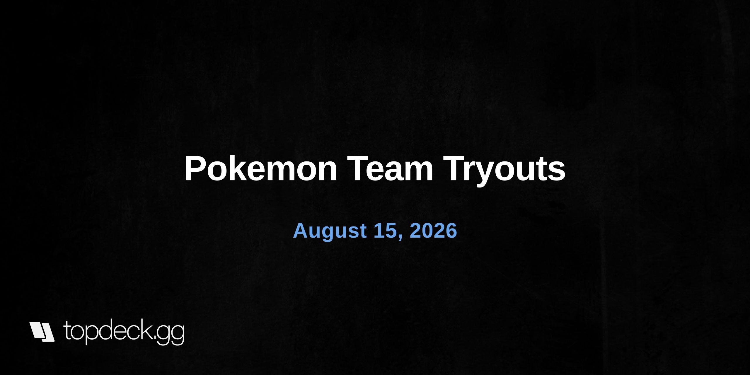 Pokemon Team Tryouts