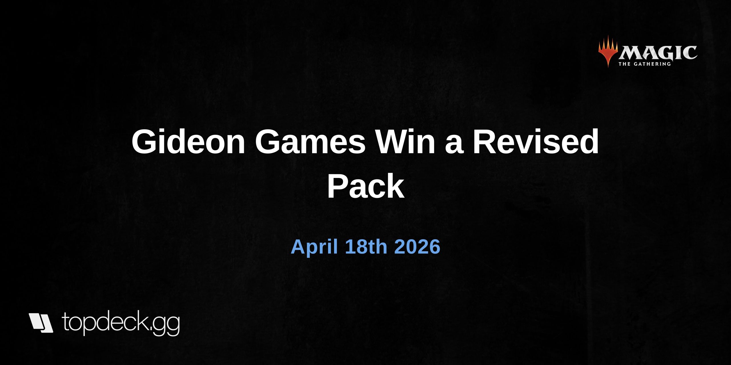 Gideon Games Win a Revised Pack