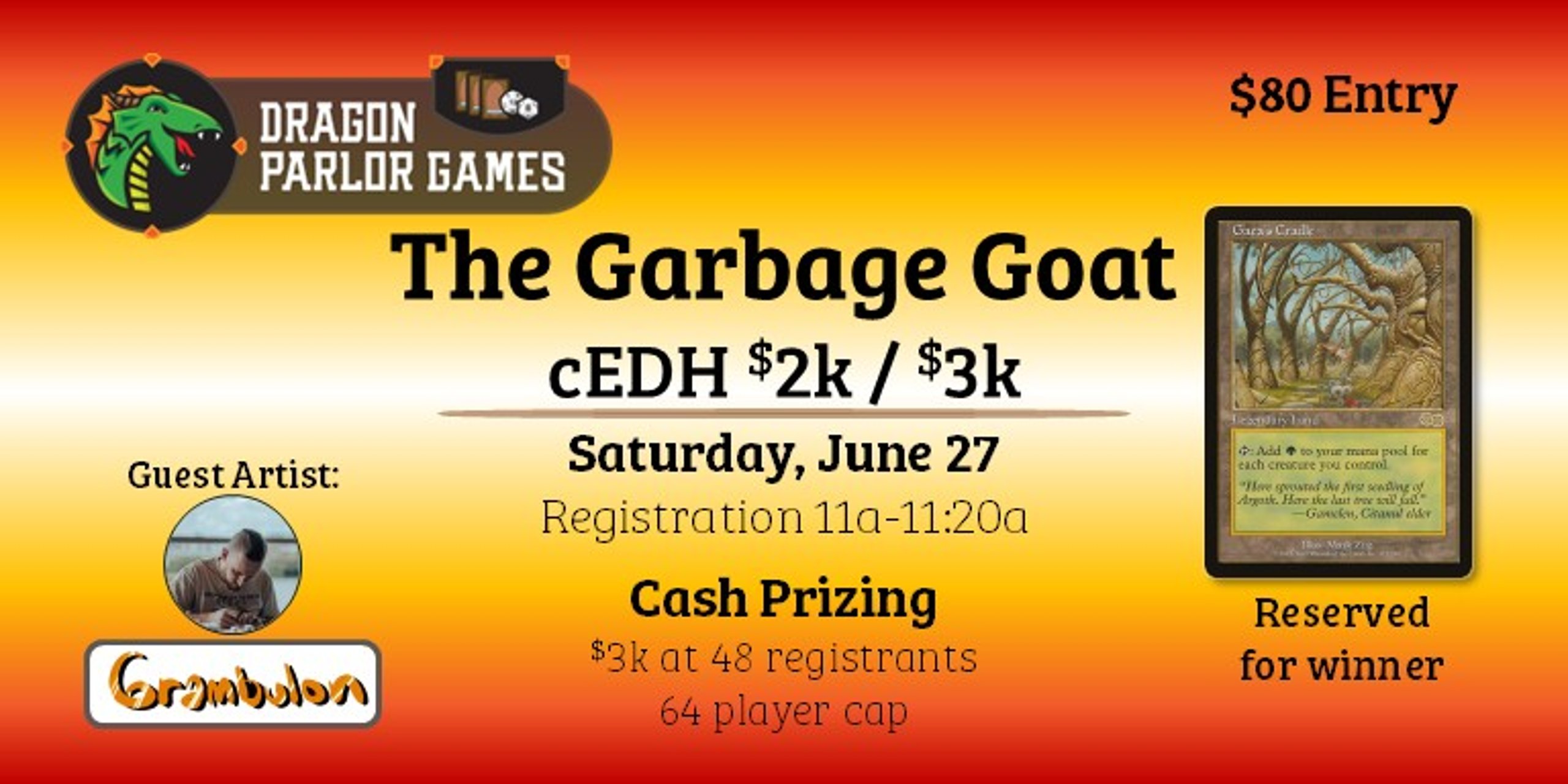 The Garbage Goat 2/3k Cash Event June | Dragon Parlor Games 2026 cEDH Season 