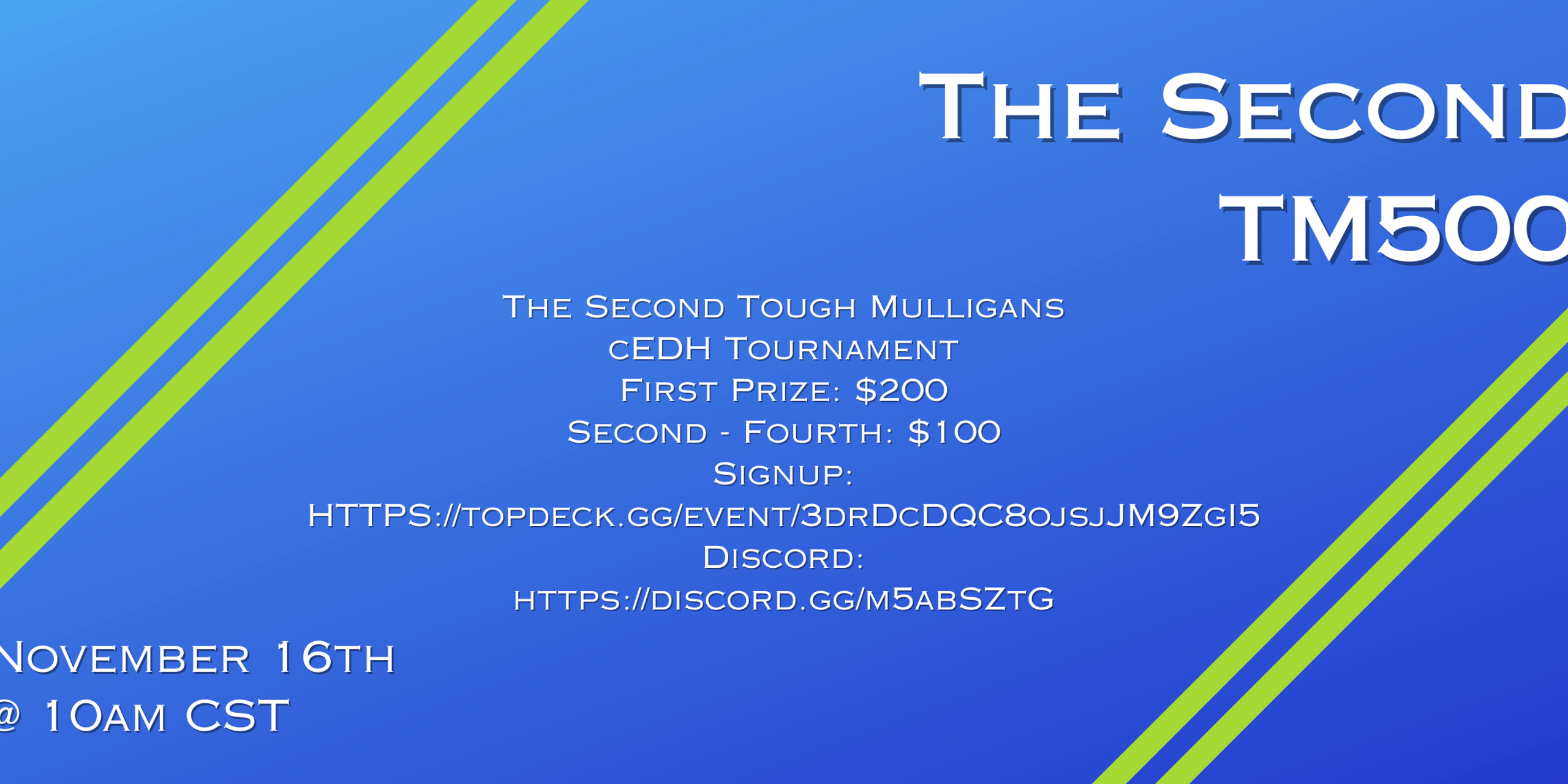 The Second Tough Mulligans 500
