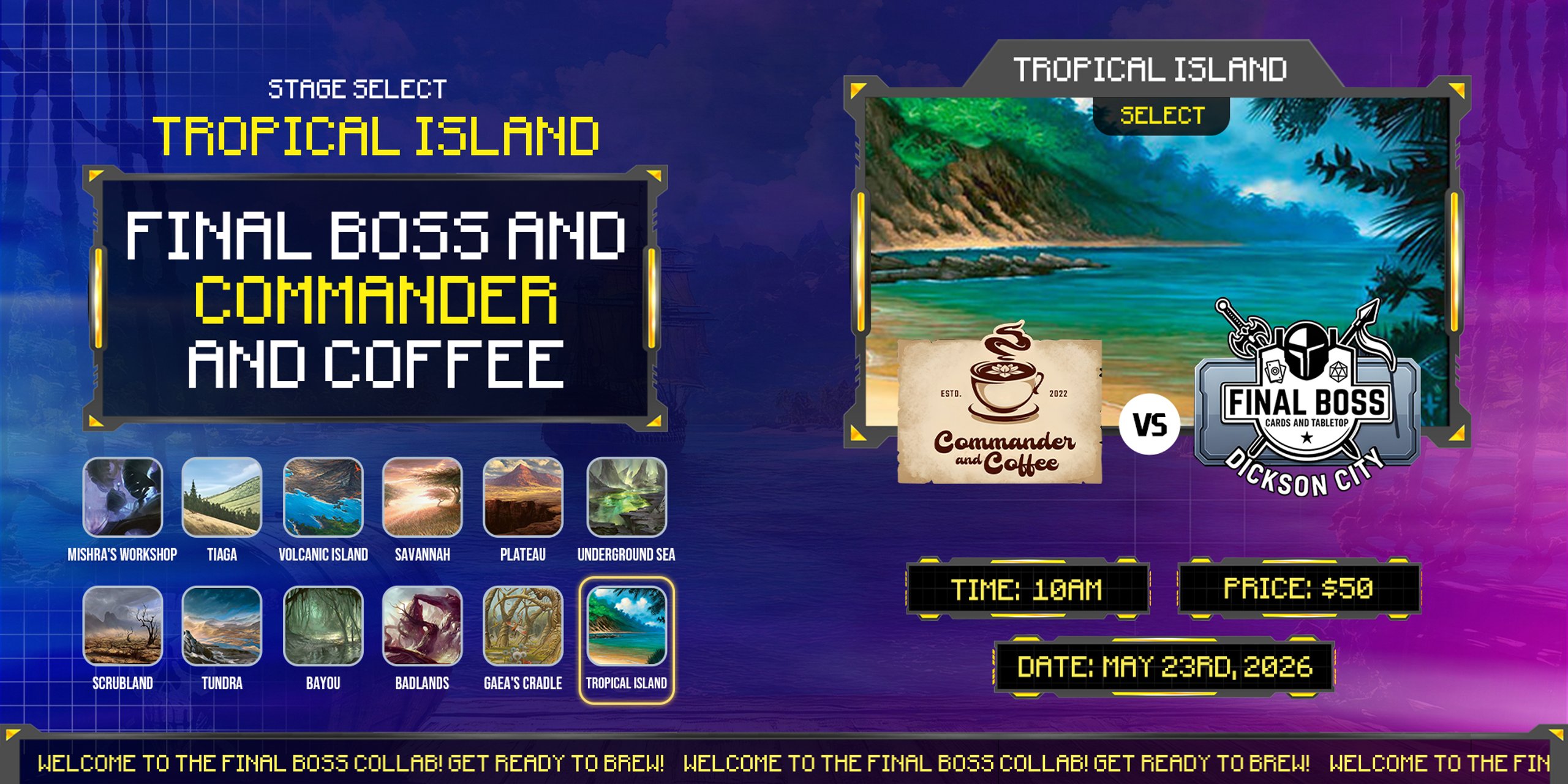 Stage Select: Tropical Island - Final Boss x Commander & Coffee 