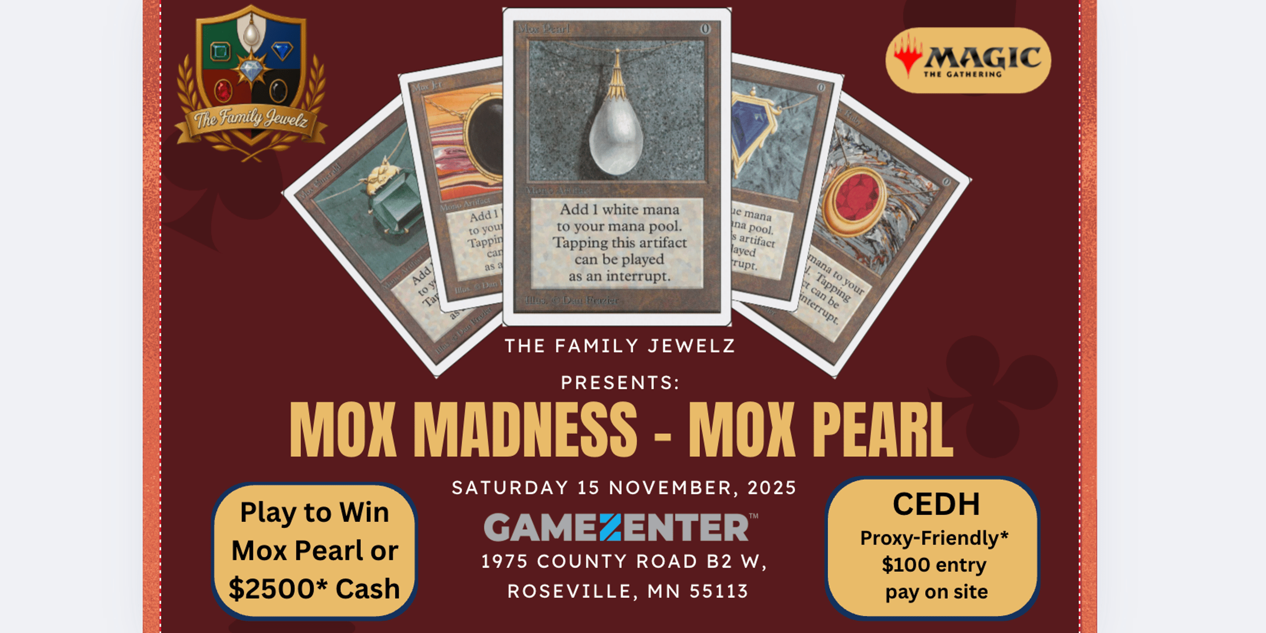 The Family Jewelz Presents: CEDH Mox Madness #1 - Mox Pearl