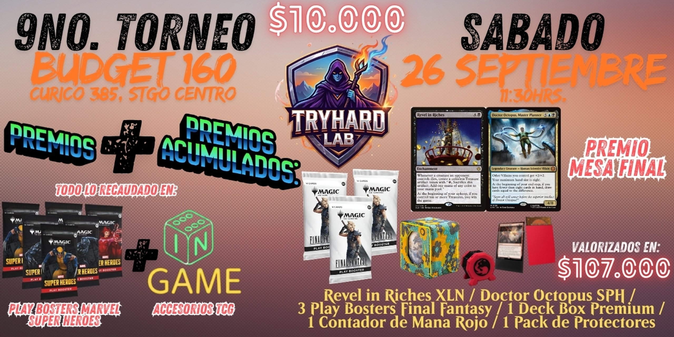 TRYHARD LAB 9no. Budget 160 Sabado 26 Septiembre