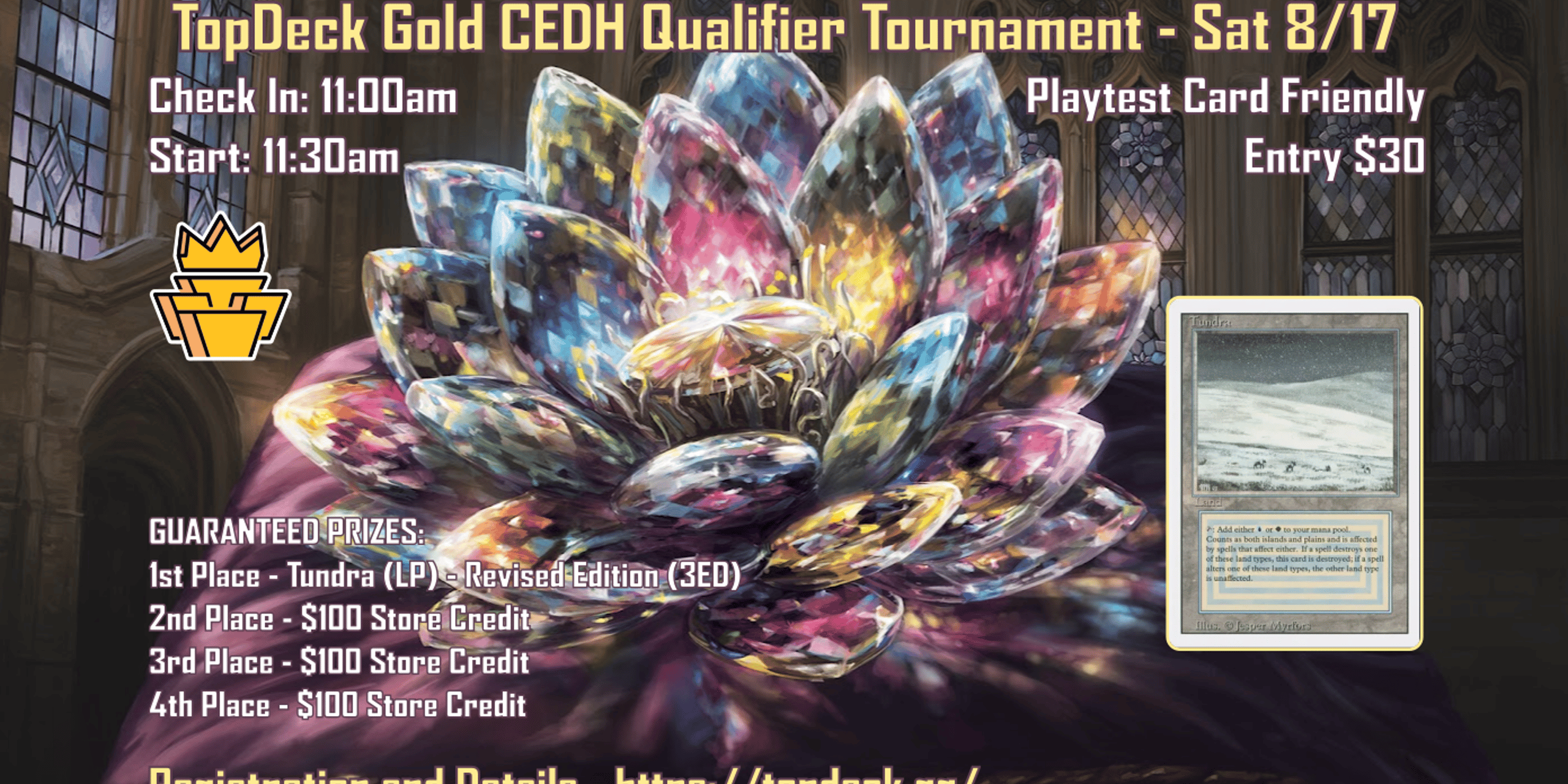 Pastimes August TopDeck Gold Qualifier CEDH Tournament (Top 4 Prizes Guaranteed)