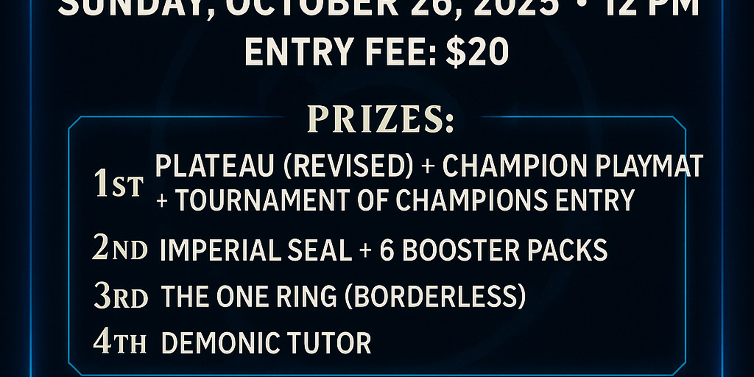 Octoberfest cEDH circuit qualifier - The Hollow Archive