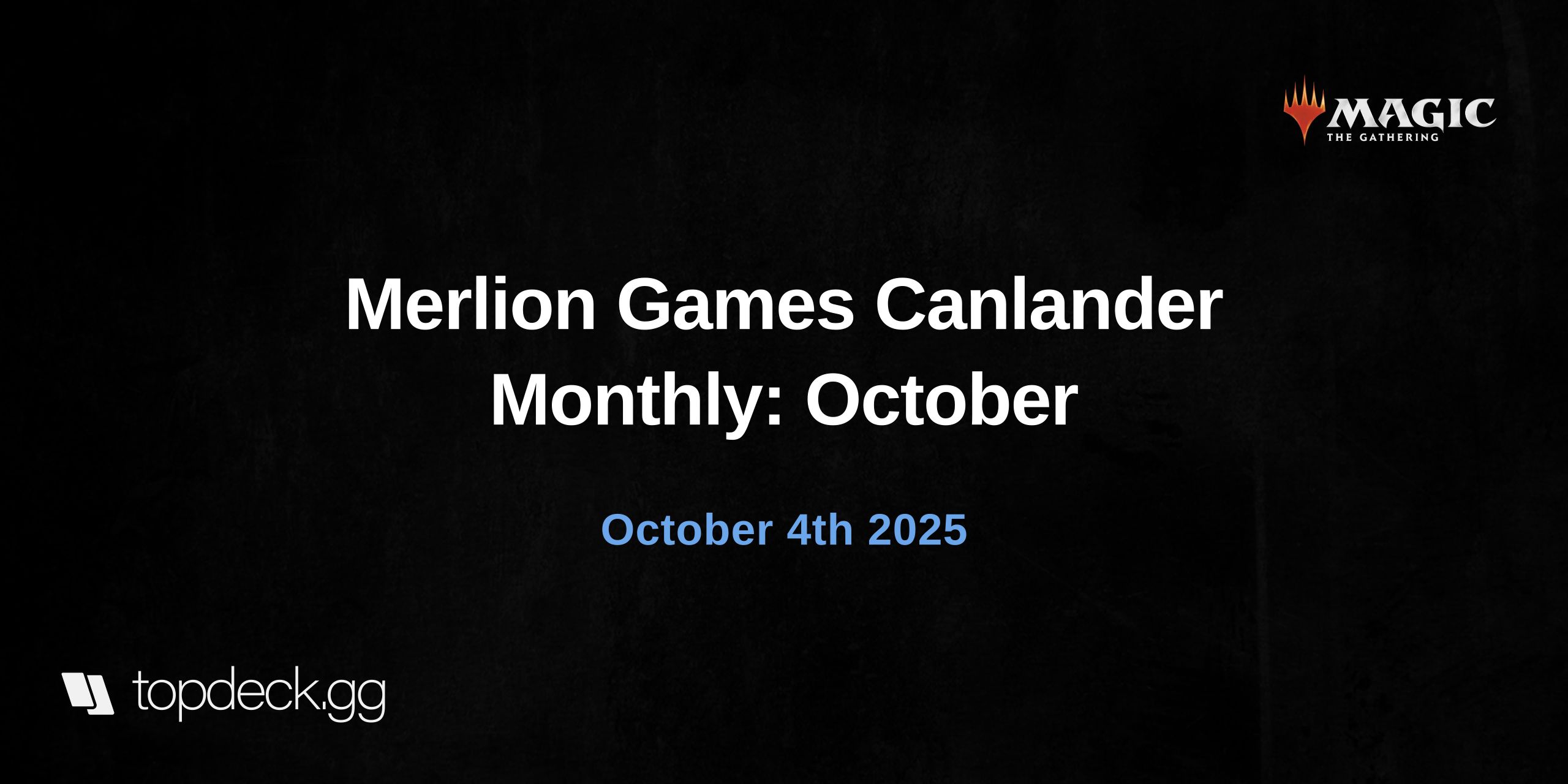 Merlion Games Canlander Monthly: October