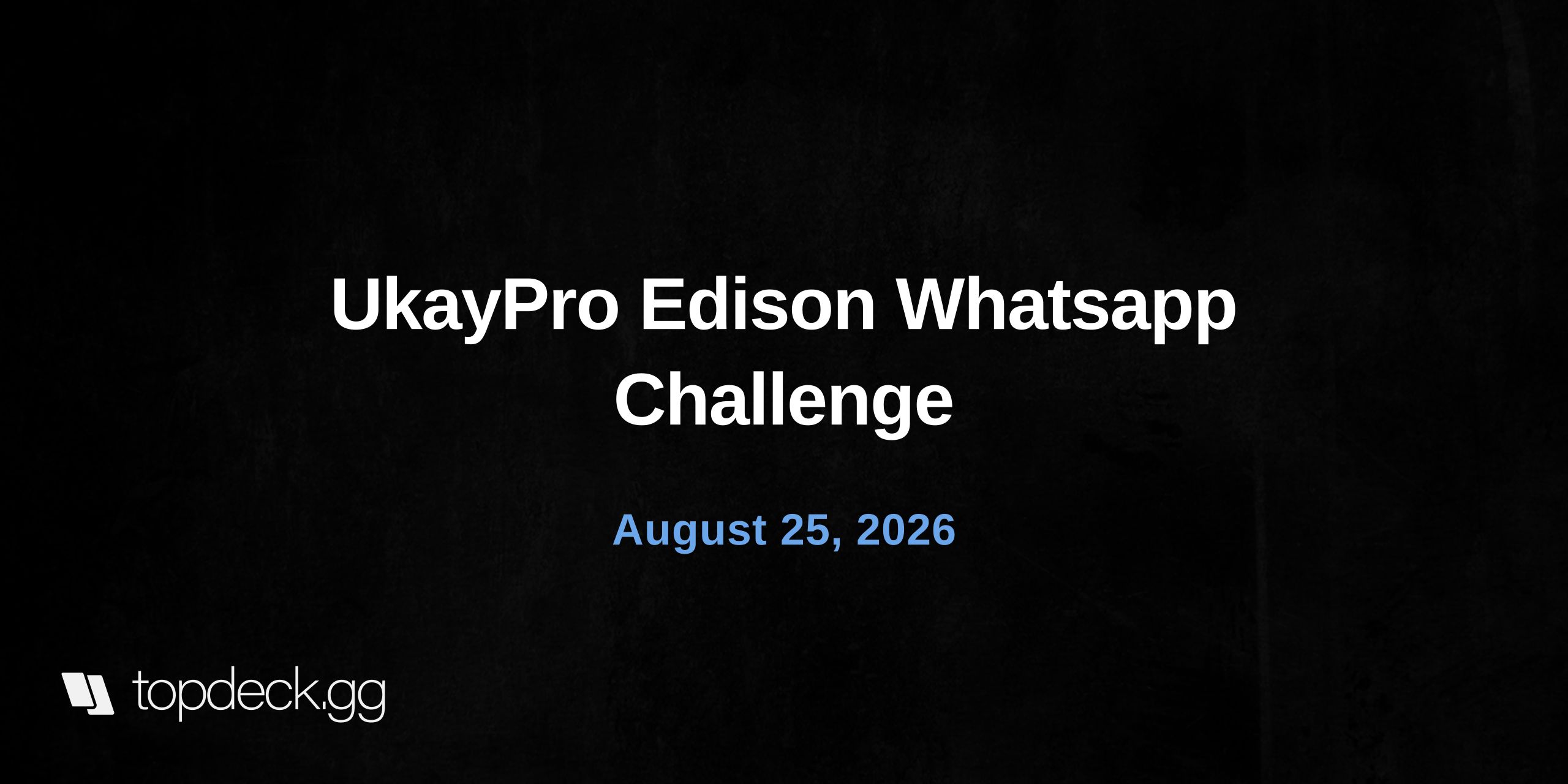 UkayPro Edison Whatsapp Challenge