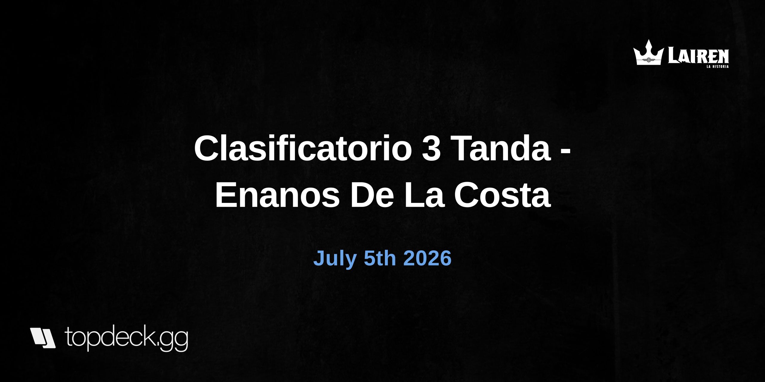 Clasificatorio 3 Tanda - Enanos De La Costa