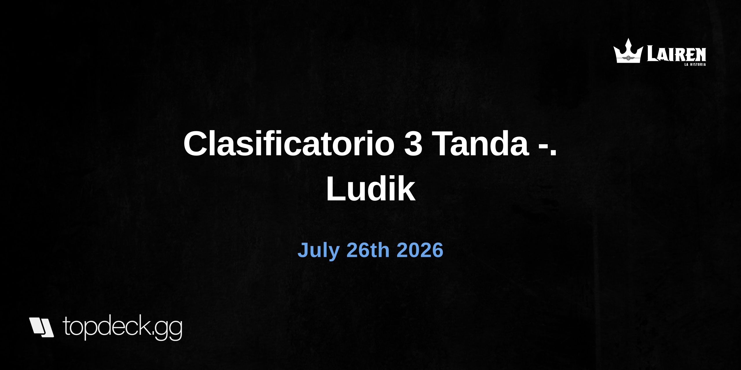 Clasificatorio 3 Tanda -. Ludik