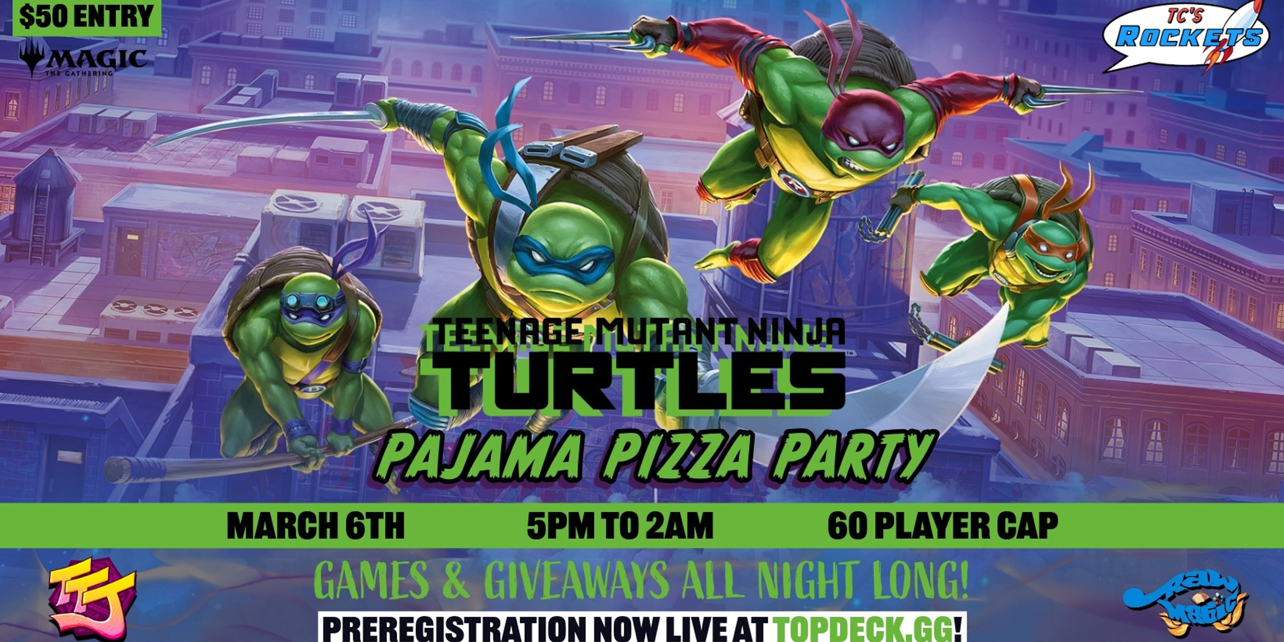 🚀🍕 TMNT Pajama Pizza Party x Table Top Jocks 🍕🚀