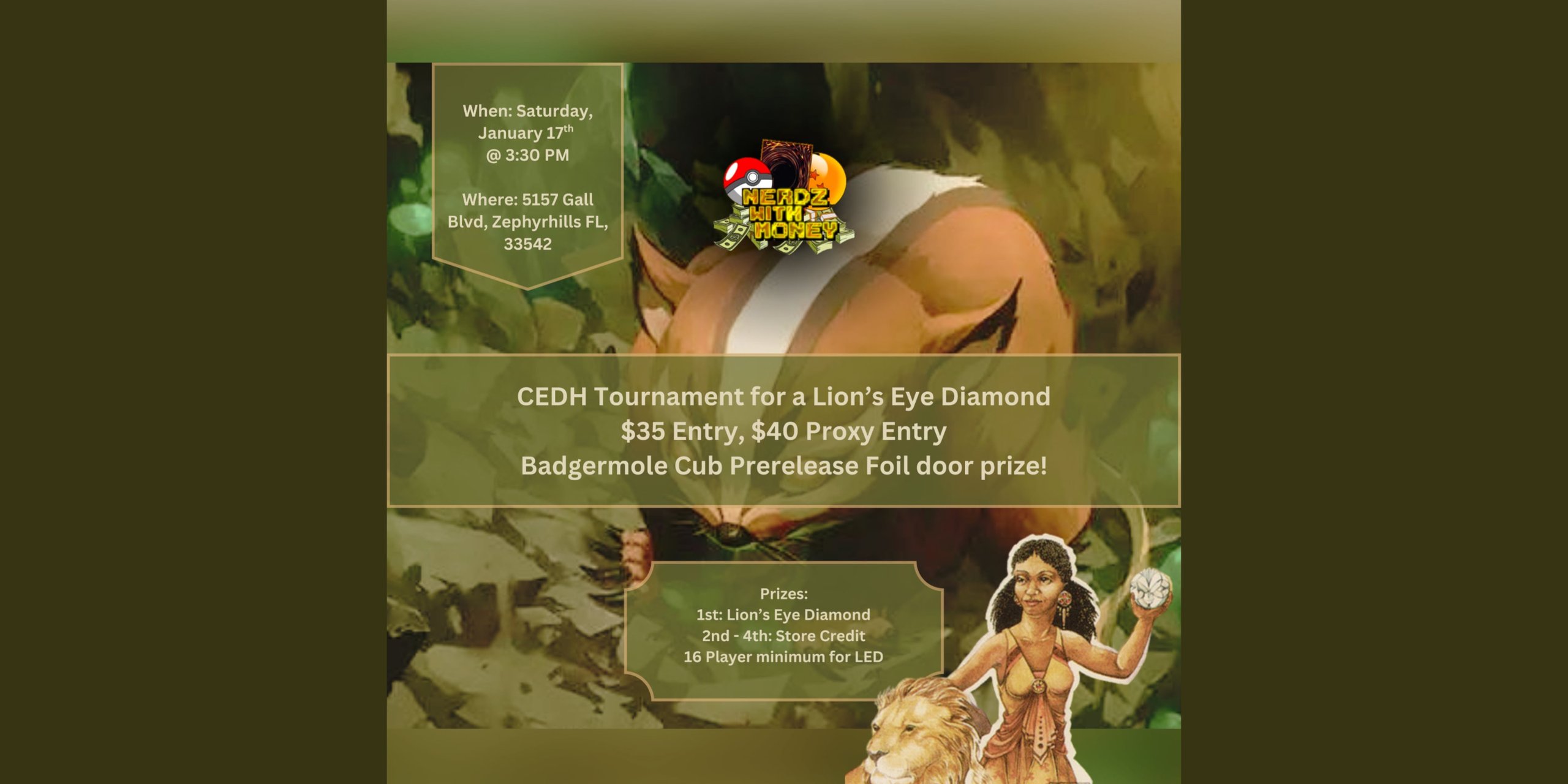 January CEDH Tourney for an LED - Badgermole Cub Door Prize!