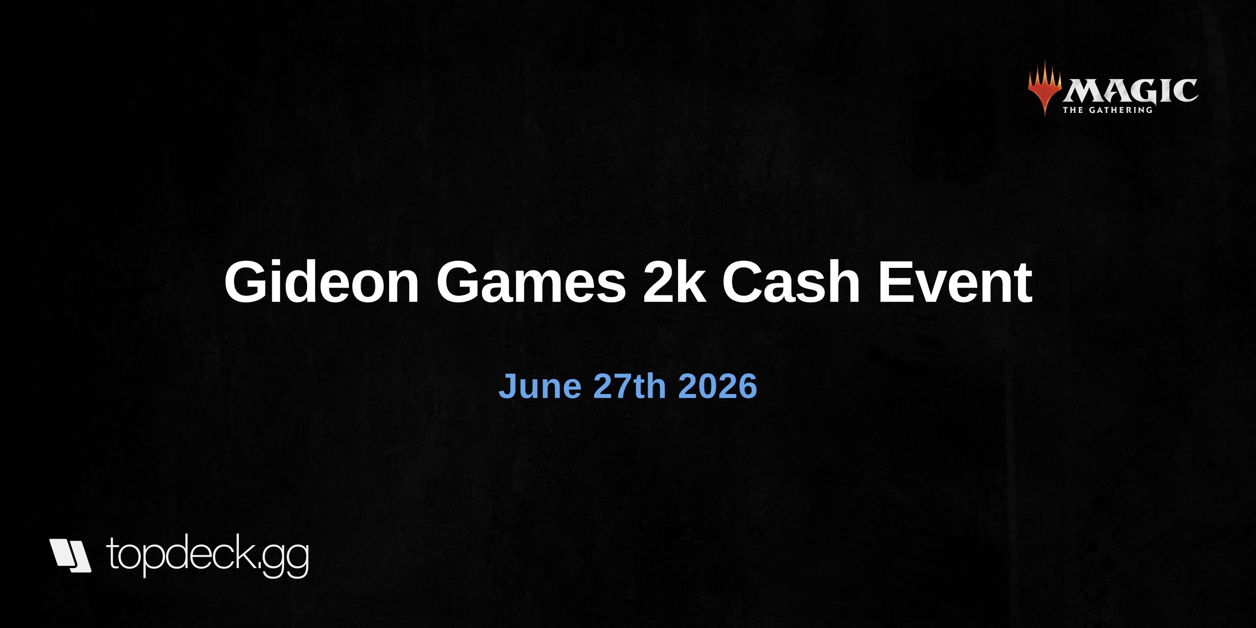 Gideon Games 2k Cash Event