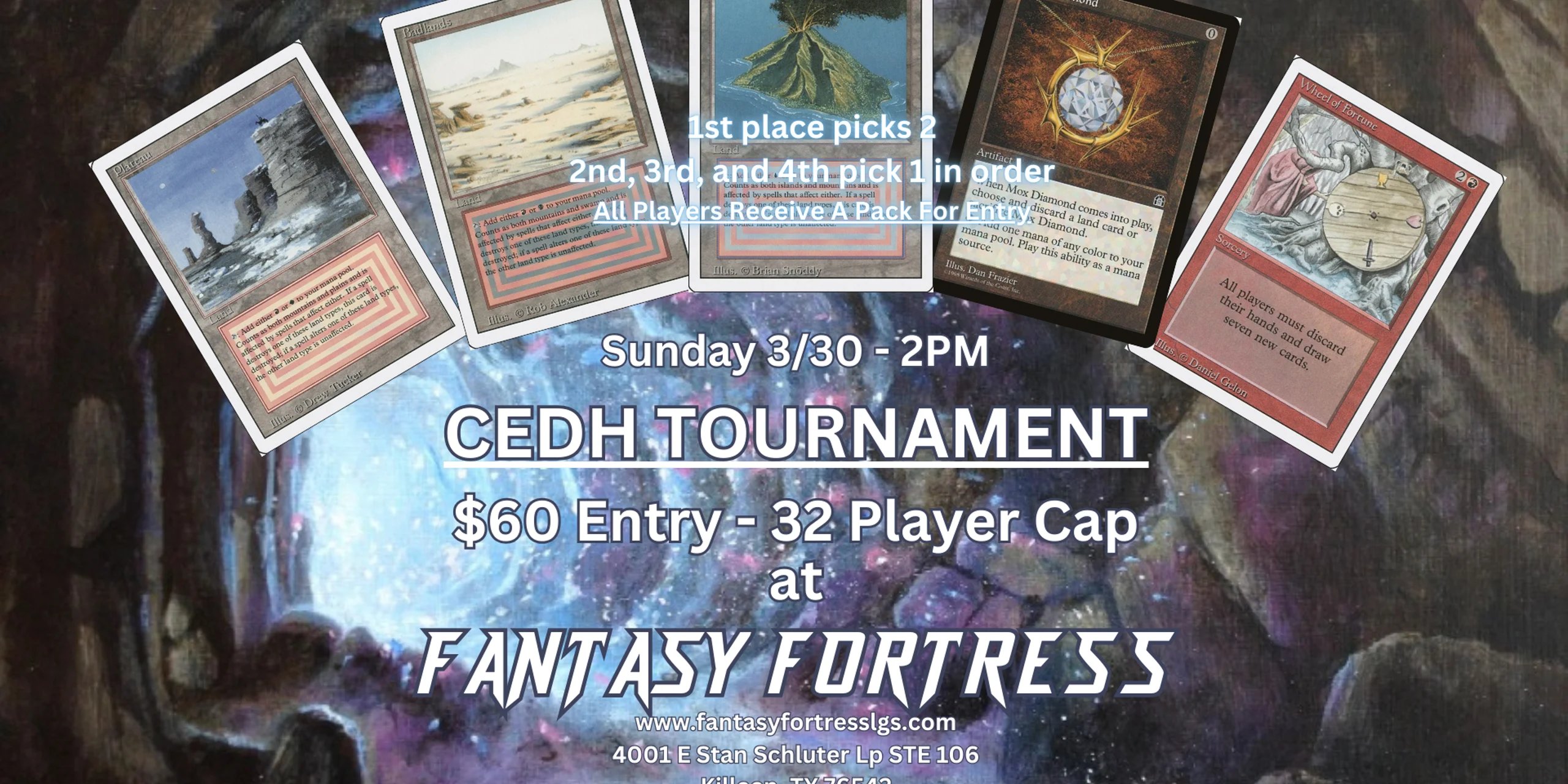 CEDH Tournament for Volcanic Island, Mox Diamond + MORE