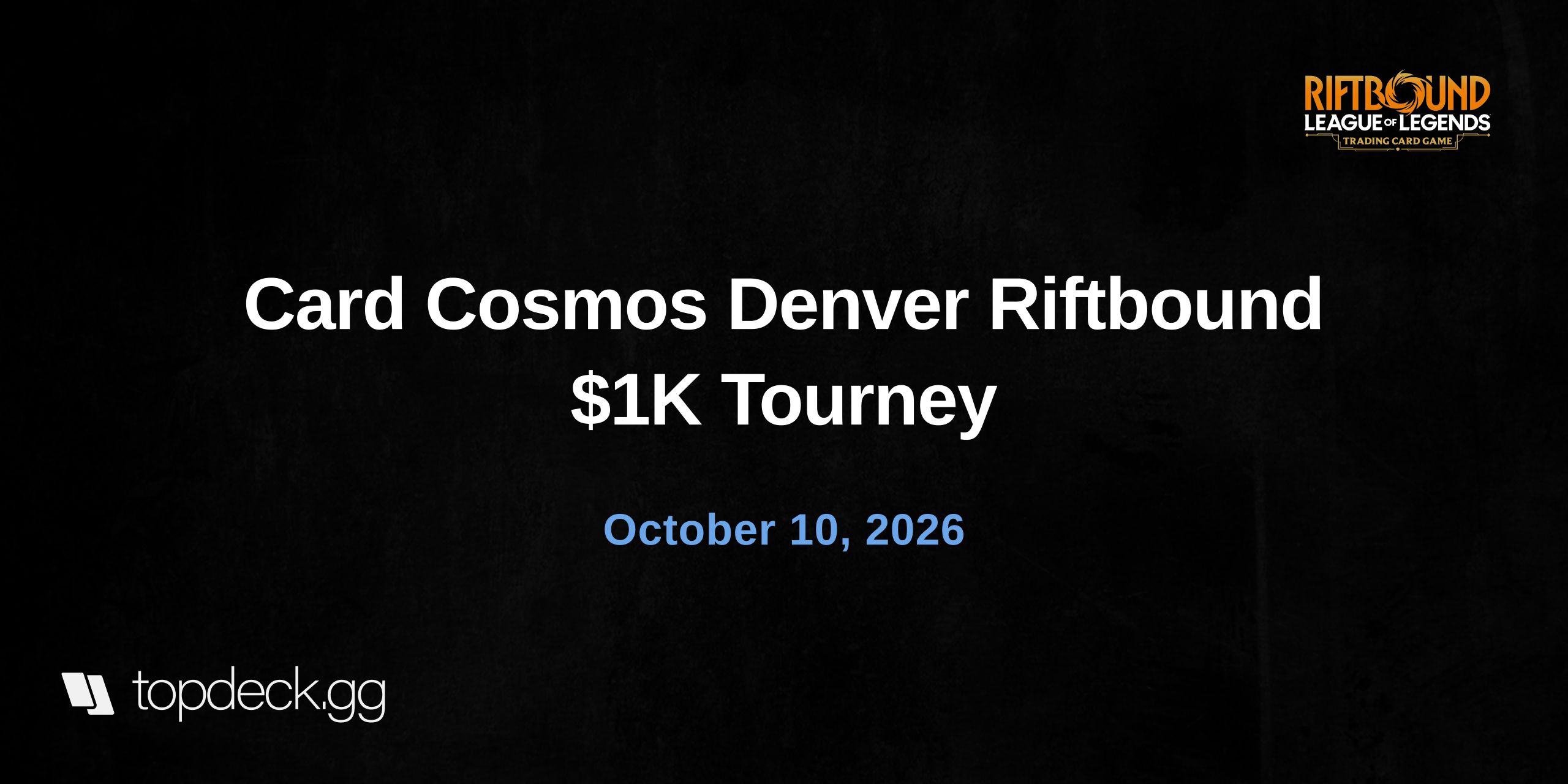 Card Cosmos Denver Riftbound $1K Tourney